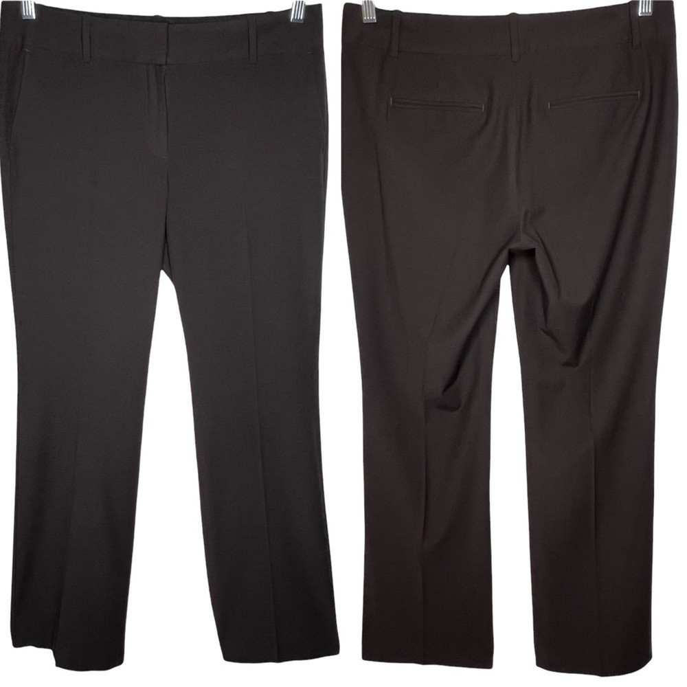 Ann Taylor Women’s Dark Brown High Rise Straight Leg Slacks Trousers Size 8 Tall